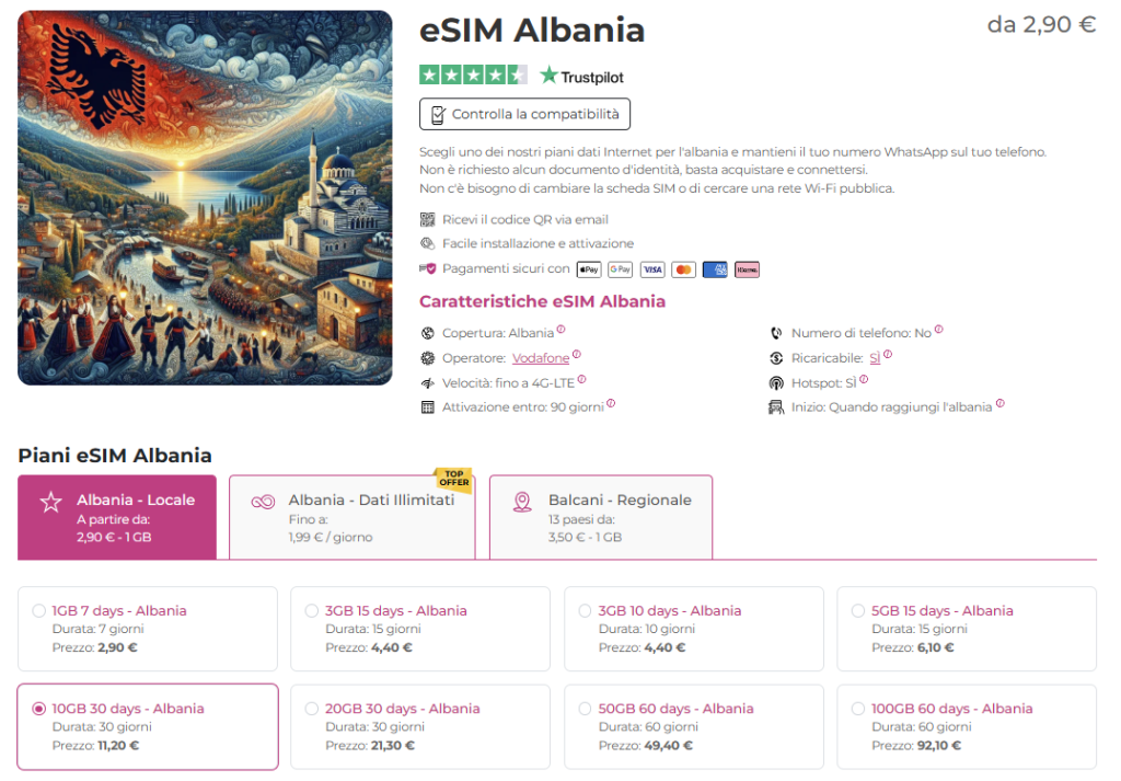 esim vantaggi e svantaggi - varietà dei piani per destinazione