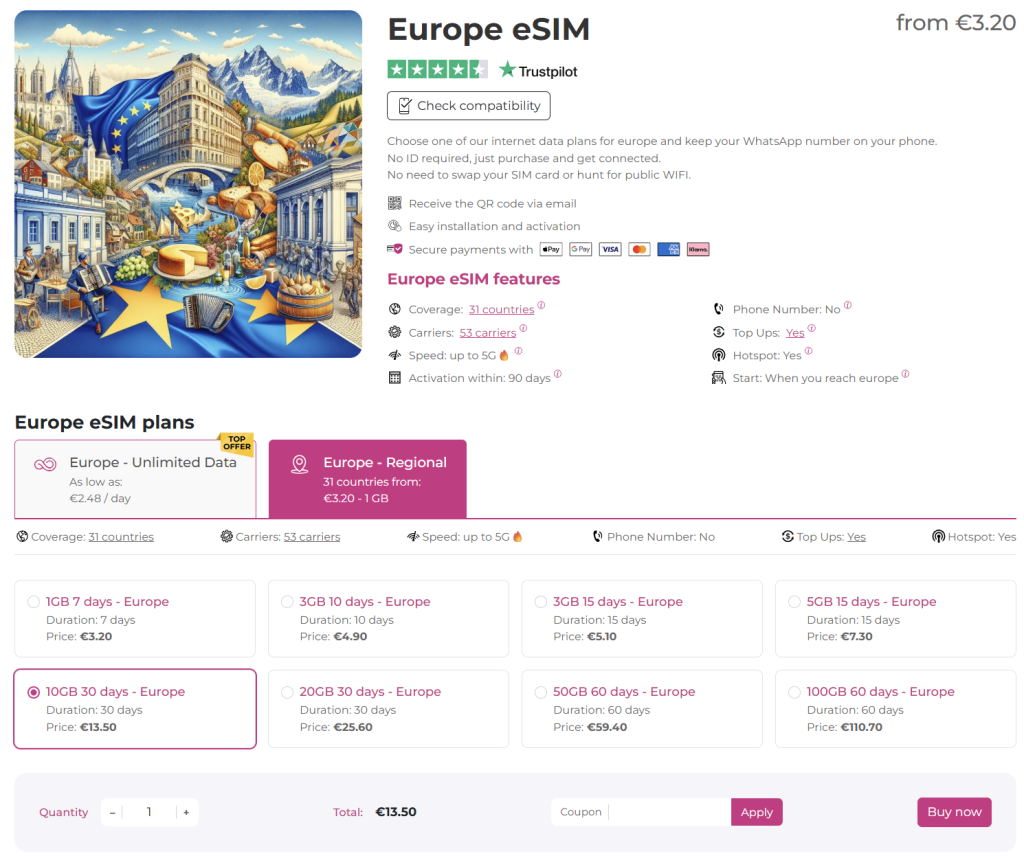 internet abroad with esim.sm