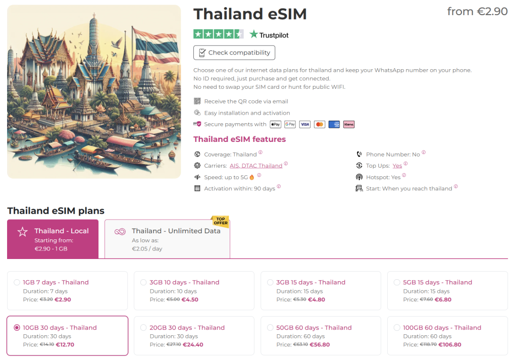 internet in thailand with esim.sm