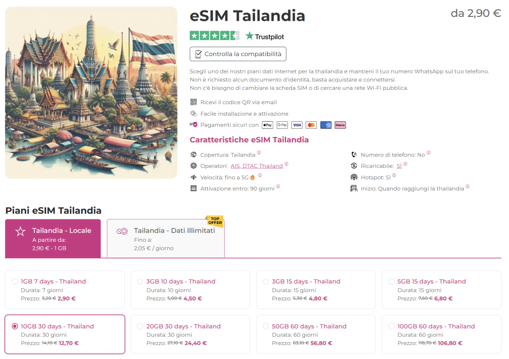 internet in thailandia con esim.sm