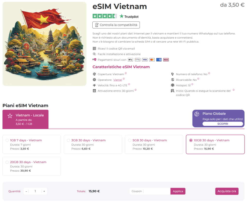 viaggio in vietnam - resta connesso con eSIM vietnam