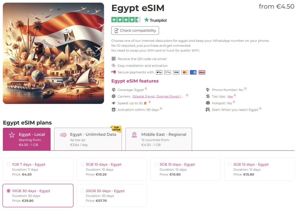 egypt esim on esim.sm