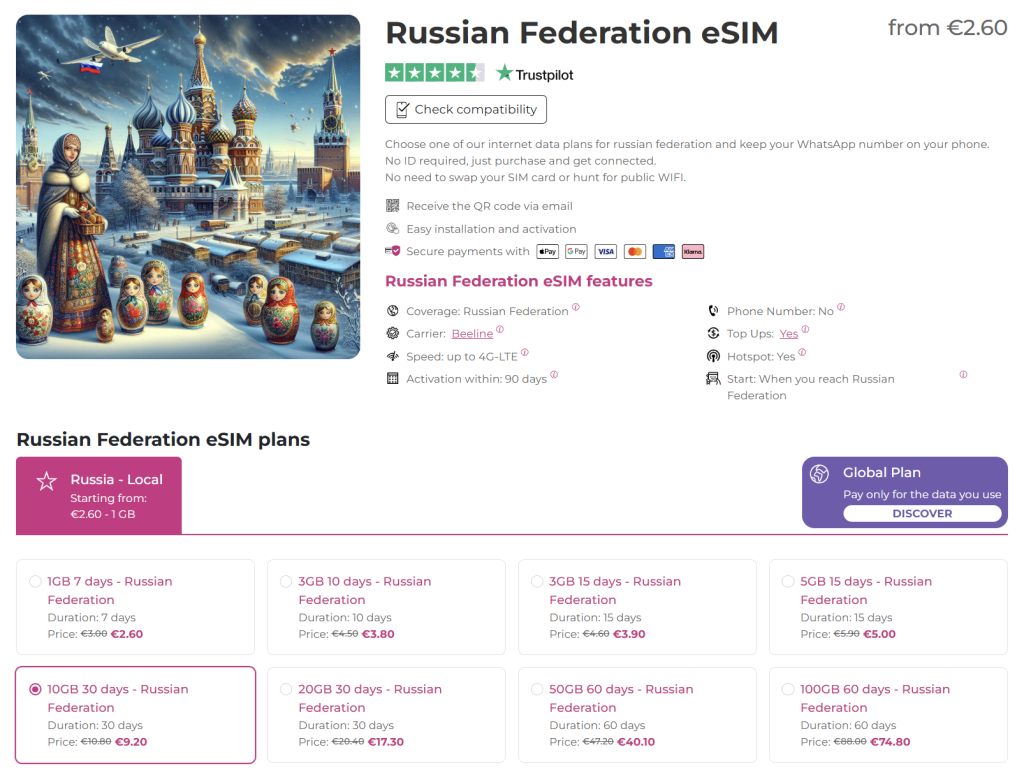internet in russia with esim.sm